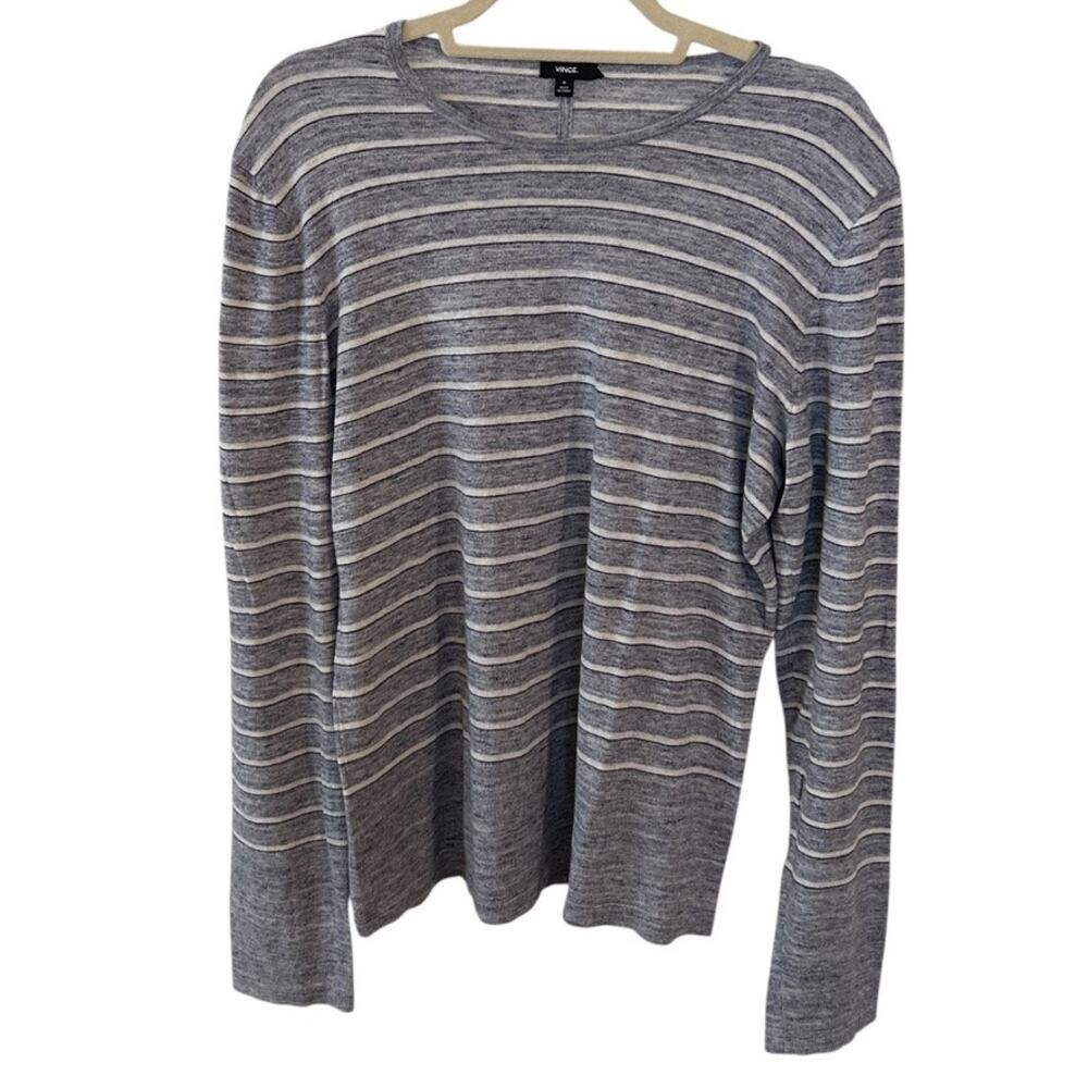 Vince Striped Lightweight Sweater Blue Medium